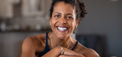 Smiling 40-year-old woman