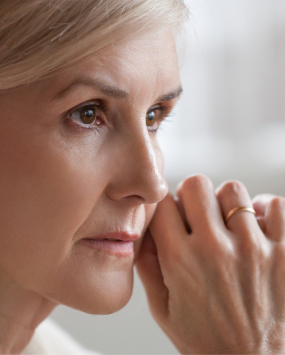 Older woman with aging skin on her hands