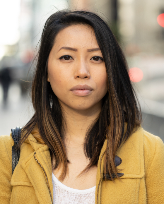 Serious-looking woman with hereditary cancer syndrome