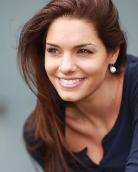 Brunette woman with great skin